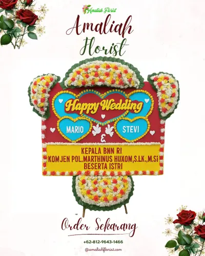 Karangan Papan Bunga Pernikahan di Turi